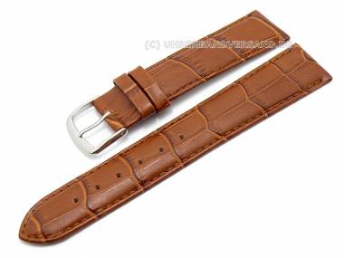 Uhrenarmband 22mm braun Alligator-Pr�gung matt (Schlie�enansto� 20 mm) - Bild vergr��ern 