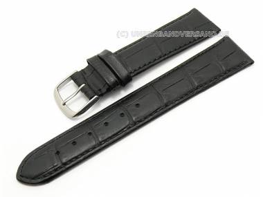 Uhrenarmband 20mm schwarz Alligator-Pr�gung matt (Schlie�enansto� 18 mm) - Bild vergr��ern 