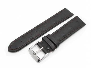 Uhrenarmband 28mm dunkelbraun Strau�-Pr�gung - Bild vergr��ern 