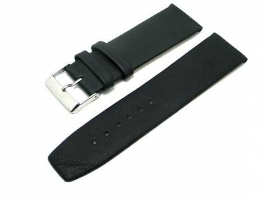 Uhrenarmband 24mm schwarz flach glatte Oberfl�che von Eichm�ller - Bild vergr��ern 