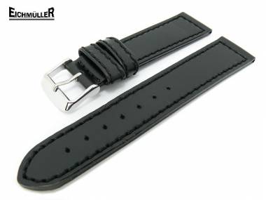 Uhrenarmband 24mm schwarz Fliegerbandoptik Sattelleder glatt von Eichm�ller - Bild vergr��ern 