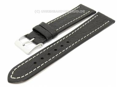 Uhrenarmband 18mm schwarz Schrumpfleder helle Naht - Bild vergr��ern 
