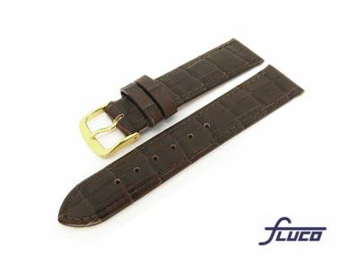 Uhrenarmband XS 20mm dunkelbraun Alligator-Pr�gung von Fluco - Bild vergr��ern 