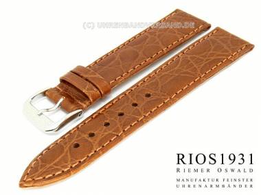 Uhrarmband 16mm mittelbraun Krokopr�gung RIOS (Schlie�enansto� 14 mm) - Bild vergr��ern 