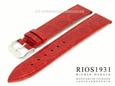 Uhrarmband 22mm rot Krokopr�gung RIOS - Bild vergr��ern 