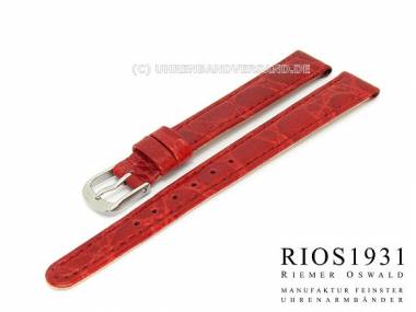 Uhrenarmband 10mm rot Krokopr�gung RIOS (Schlie�enansto� 8 mm) - Bild vergr��ern 