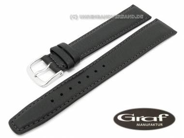 Uhrenarmband -Toledo- 19mm schwarz XL fein genarbt von Graf (Schlie�enansto� 16 mm) - Bild vergr��ern 