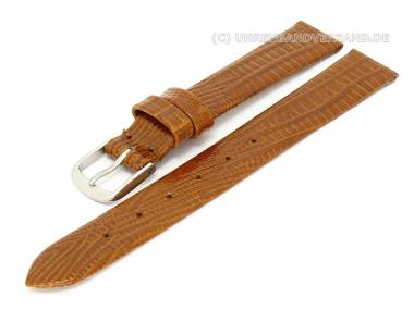 Uhrenarmband 12mm hellbraun Teju-Pr�gung gl�nzend ohne Naht - Bild vergr��ern 