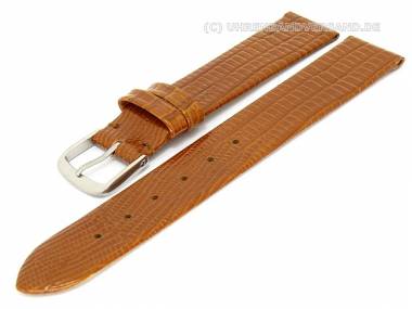 Uhrenarmband 16mm hellbraun Teju-Pr�gung gl�nzend ohne Naht - Bild vergr��ern 