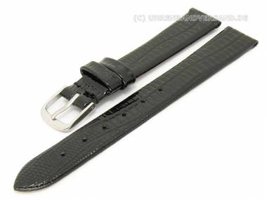 Uhrenarmband 12mm schwarz Teju-Pr�gung gl�nzend ohne Naht - Bild vergr��ern 