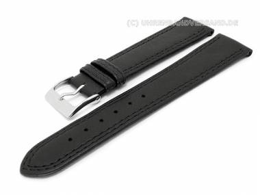Uhrenarmband 22mm schwarz Kaschmir-Schafsleder glatt abgen�ht - Bild vergr��ern 