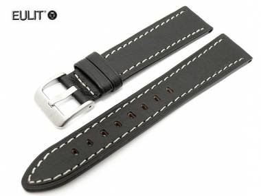 Uhrenarmband 18mm schwarz EULIT -Zeppelin- wei�e Naht - Bild vergr��ern 