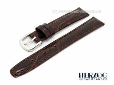 Uhrenarmband 14mm braun von Herzog Kroko-Pr�gung - Bild vergr��ern 