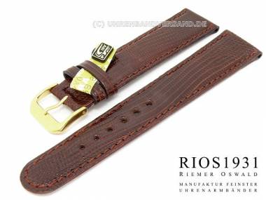 Uhrarmband 20mm mahagoni echt Teju-Eidechse von RIOS (Schlie�enansto� 18 mm) - Bild vergr��ern 
