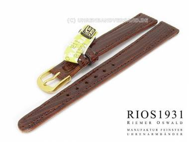 Uhrarmband 12mm mahagoni echt Teju-Eidechse von RIOS (Schlie�enansto� 10 mm) - Bild vergr��ern 