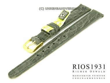 Uhrarmband 12mm steingrau RIOS echt Krokodil (Schlie�enansto� 10 mm) - Bild vergr��ern 