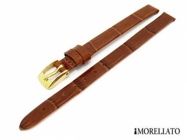 Uhrarmband 10mm braun -Thin Alligator Calf- Alligator-Pr�gung flach ohne Naht von MORELLATO - Bild vergr��ern 