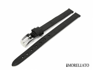 Uhrarmband 12mm schwarz -Thin Alligator Calf- Alligator-Pr�gung flach ohne Naht von MORELLATO - Bild vergr��ern 