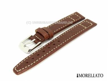 Uhrarmband -Tennis- 14mm rotbraun genarbt helle Naht von MORELLATO - Bild vergr��ern 