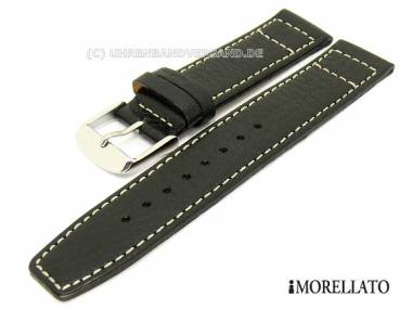 Uhrarmband -Tennis- 20mm schwarz genarbt helle Naht von MORELLATO - Bild vergr��ern 