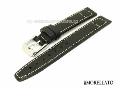 Uhrarmband -Tennis- 16mm schwarz genarbt helle Naht von MORELLATO - Bild vergr��ern 