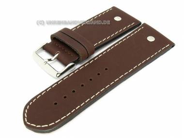 Uhrenarmband 32mm dunkelbraun Birkenstock -Chrono Matt- glatt mit Zierschrauben - Bild vergr��ern 
