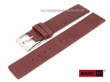 Uhrenarmband -Vacceta- 20mm bordeaux rustikal ohne Naht von Band-It - Bild vergr��ern 