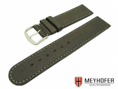Uhrenarmband -Triest- 18mm dunkelbraun echt Hai wei�e Naht von MEYHOFER - Bild vergr��ern 