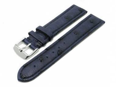 Uhrenarmband 24mm dunkelblau echt Strau� (Schlie�enansto� 22 mm) - Bild vergr��ern 