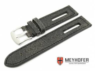Uhrenarmband -Sevilla- 18mm schwarz Antik-Look mit Aussparung von MEYHOFER - Bild vergr��ern 