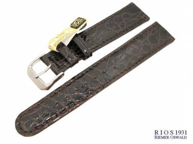 Uhrarmband 18mm dunkelbraun RIOS echt Krokodil (Schlie�enansto� 16 mm) - Bild vergr��ern 