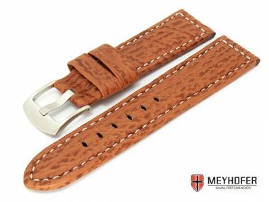Uhrenarmband -Riviera- 26mm braun echt Hai wei�e Naht von MEYHOFER - Bild vergr��ern 