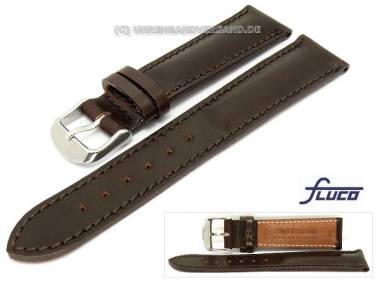 Uhrenarmband -Cordovan- 22mm dunkelbraun glatt Wulst von Fluco - Bild vergr��ern 