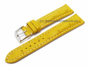 Uhrenarmband 24mm gelb echt Strau� wei�e Naht (Schlie�enansto� 20 mm) - Bild vergr��ern 
