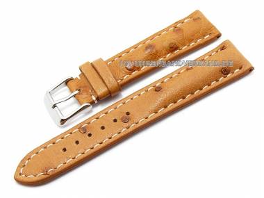 Uhrenarmband 24mm hellbraun echt Strau� wei�e Naht (Schlie�enansto� 20 mm) - Bild vergr��ern 