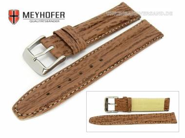 Uhrenarmband -Livorno- 18mm braun echt Hai helle Naht mit Easy Change System von MEYHOFER - Bild vergr��ern 
