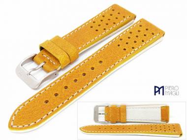 Uhrenband -Engraissed- 20mm maisgelb Antik-Look zweilagig von Piero Magli (Schlie�enansto� 18 mm) - Bild vergr��ern 
