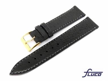 Uhrenarmband -Peccary- 20mm schwarz echt Peccary fein genarbt von Fluco - Bild vergr��ern 