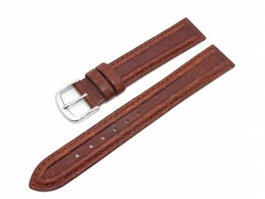 Uhrenarmband 20mm braun von Herzog -Dynamik- leichte Doppelwulst - Bild vergr��ern 