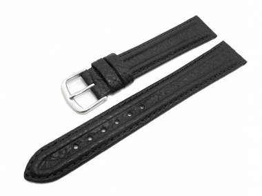 Uhrenarmband 16mm schwarz von Herzog -Dynamik- leichte Doppelwulst - Bild vergr��ern 