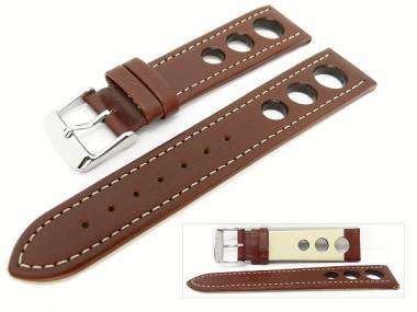 Uhrenarmband 22mm braun -Rally- mit Lochmuster - Bild vergr��ern 