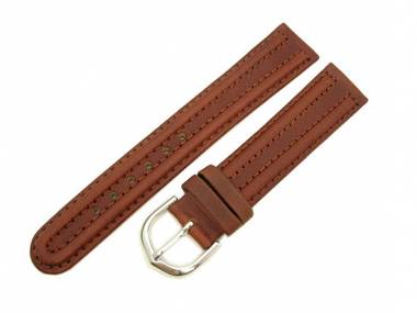 Uhrenarmband 18mm mittelbraun Doppelwulst von Eichm�ller - Bild vergr��ern 