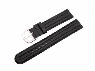 Uhrenarmband 18mm schwarz Doppelwulst von Eichm�ller - Bild vergr��ern 