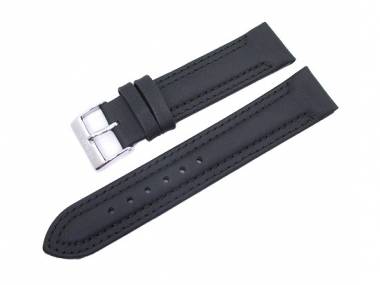 Uhrenarmband 20mm schwarz von Herzog -Chrono- wasserfest Doppelnaht - Bild vergr��ern 