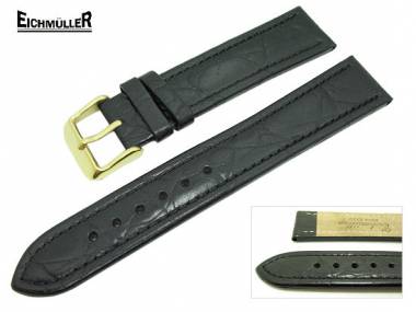 Uhrenarmband 20mm schwarz Kroko-Pr�gung von Eichm�ller - Bild vergr��ern 