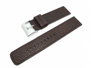 Uhrenarmband 22mm dunkelbraun von Herzog -Pilot- genarbt - Bild vergr��ern 