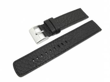 Uhrenarmband 24mm schwarz von Herzog -Pilot- genarbt - Bild vergr��ern 