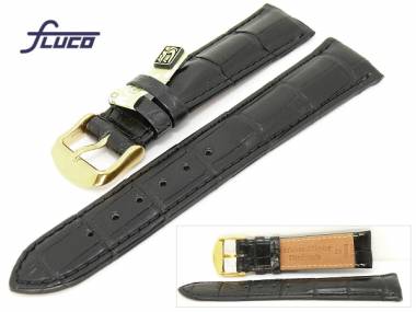 Uhrenarmband 20mm schwarz echt Louisiana Alligator von Fluco (Schlie�enansto� 18 mm) - Bild vergr��ern 