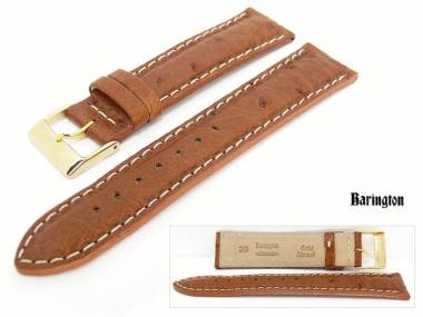 Uhrenarmband 22mm braun Barington -Strau� Chrono- echt Strau� helle Naht - Bild vergr��ern 