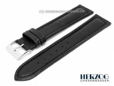 Uhrenarmband 20mm schwarz von Herzog -Chronos- Alligator-Pr�gung (Louisiana) - Bild vergr��ern 